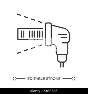 Icône linéaire du lecteur de codes-barres Illustration de Vecteur