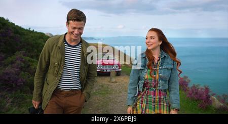 Irlandais souhaite Lindsay Lohan et Ed Speleers Banque D'Images