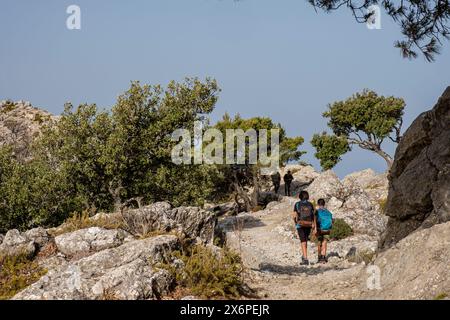 Camino del Archiduque, - Camí de s'Arxiduc -, Valldemossa, Majorque, Iles Baléares, Espagne. Banque D'Images