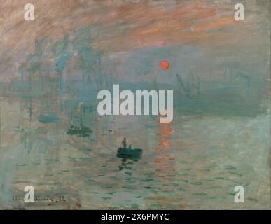 Impression, Sunrise (impression, soleil levant), 1872 ; la peinture qui a donné son nom au style et au mouvement artistique. Musée Marmottan Monet, Paris Claude Monet - Banque D'Images