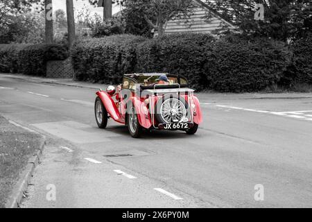 1938 MG Midget voiture vintage classique sur Abbey Road Sandbach Cheshire Banque D'Images