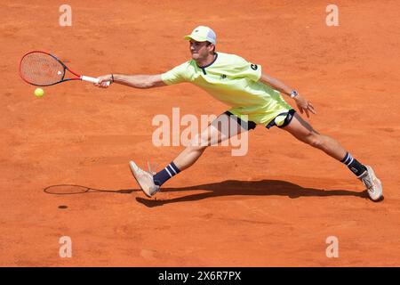 Rome, Italie. 16 mai 2024. Tommy Paul en action lors du match quart de finale entre Hubert Hurkacz et Tommy Paul le 11e jour de l'Internazionali BNL D'Italia 2024 au Foro Italico le 16 mai 2024 à Rome, Italie. Crédit : Giuseppe Maffia/Alamy Live News Banque D'Images