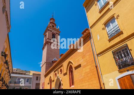 Valencia, Espagne. 15 mai 2024. Vue sur l'église San Nicolas, un bâtiment historique mélange de styles gothique et baroque Banque D'Images