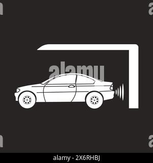 Conception de modèle d'illustration vectorielle d'icône de signal de capteur de stationnement de voiture Illustration de Vecteur