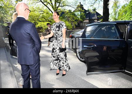 Stockholm, Suède. 16 mai 2024. La princesse Victoria arrive à la cérémonie de remise du prix Crafoord à l'Académie royale suédoise des sciences, à Stockholm, Suède, le 16 mai 2024. Photo : Fredrik Sandberg/TT/Code 10080 crédit : TT News Agency/Alamy Live News Banque D'Images