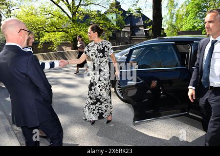 Stockholm, Suède. 16 mai 2024. La princesse Victoria arrive à la cérémonie de remise du prix Crafoord à l'Académie royale suédoise des sciences, à Stockholm, Suède, le 16 mai 2024. Photo : Fredrik Sandberg/TT/Code 10080 crédit : TT News Agency/Alamy Live News Banque D'Images