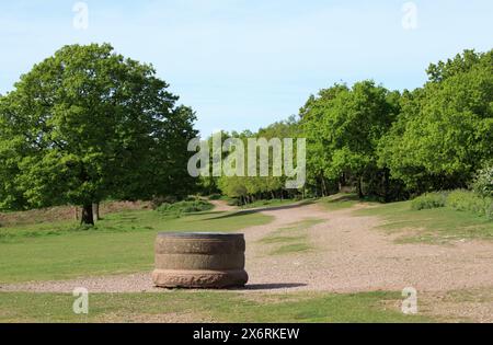 Toposcope sur Kinver Edge, Staffordshire, Angleterre, Royaume-Uni. Banque D'Images