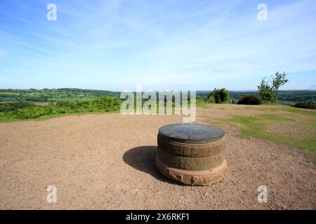 Toposcope sur Kinver Edge, Staffordshire, Angleterre, Royaume-Uni. Banque D'Images