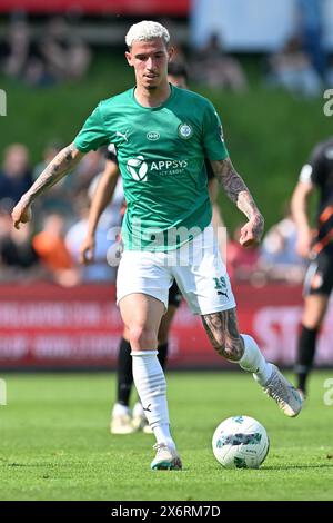 Deinze, Belgique. 12 mai 2024. Soldes Arthur de Oliveira (19 ans) de Lommel photographié lors d'un match de football entre KMSK Deinze et SK Lommel dans la promotion play offs finales - deuxième manche de la saison Challenger Pro League 2023-2024, le lundi 12 mai 2024 à Deinze, Belgique . Crédit : Sportpix/Alamy Live News Banque D'Images