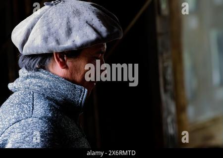 Un gaucho travaillant à Estancia Nibepo Aike dans le parc national Los Glaciarers. Banque D'Images