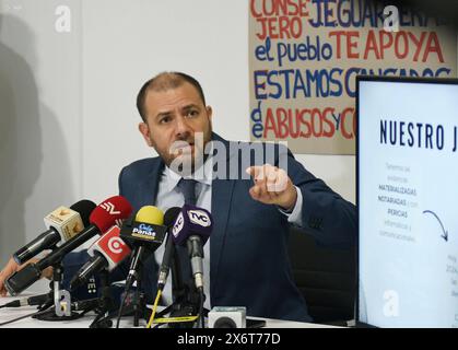 PROCÈS ÉLECTORAL ESTEBAN GUARDERAS Quito, jeudi 16 mai 2024 Juan Esteban Guarderias, conseiller du CPCCS, lors d'une conférence de presse sur le procès électoral contre Guillermo Churuchumbi, Veronica Abad et Francisco Suarez Abril, au Shyris Building photos Quito Pichincha Ecuador POL ESTEBAN GUARDERAS PROCÈS ÉLECTORAL 5fefa4d67acea500fa974744dbb7 Copyright : xAPIx Banque D'Images