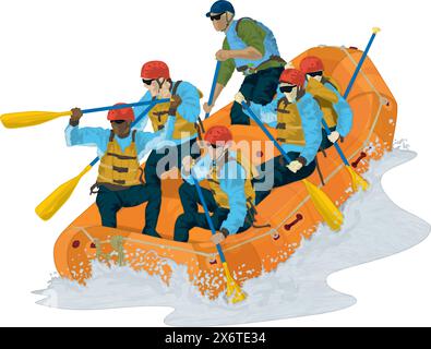 White Water Rafting Illustration de Vecteur