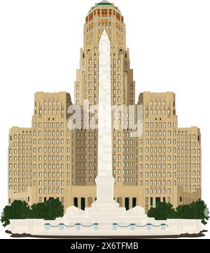 Hôtel de ville Buffalo New York Illustration de Vecteur