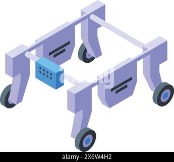 Graphique vectoriel isométrique d'un robot futuriste à quatre roues, doté d'un design élégant Illustration de Vecteur