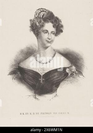 Portrait d'Anna Paulowna Romanowa, Portrait d'Anna Paulowna. Son titre dans la marge inférieure., print, print maker : anonyme, pays-Bas, 1816 - 1899, papier, hauteur, 283 mm × largeur, 194 mm Banque D'Images