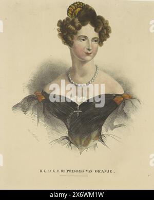 Portrait d'Anna Paulowna Romanowa, Portrait d'Anna Paulowna. Son titre dans la marge inférieure., estampe, imprimeur : anonyme, imprimeur : L. Lévèque, (mentionné sur l'objet), imprimeur : pays-Bas, imprimeur : Amsterdam, 1816 - 1878, papier, hauteur, 240 mm × largeur, 198 mm Banque D'Images