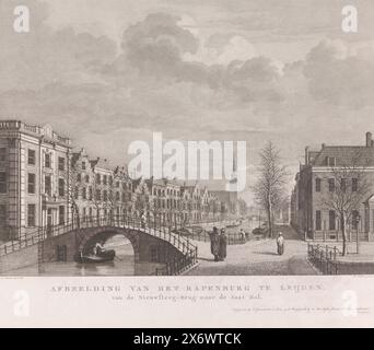 Vue du Rapenburg à Leyde depuis le Nieuwsteegbrug, 1807, image du Rapenburg à Leijden. Du Nieuwsteeg-Brug au Saai Hal (titre sur objet), quatre planches d'art représentant le Rapenburg dans la ville de Leyde, tel qu'il apparaissait (des deux côtés), juste avant l'événement fatidique, le 12 janvier 1807. Ainsi que les ruines mutuelles causées par cette terrible éruption (titre de la série), vue du Steenschuur, un canal dans le prolongement de la Rapenburg, à Leyde, en prospérité avant la catastrophe de la poudre à canon du 12 janvier 1807. Sur la gauche au premier plan le Nieuwsteegbrug avec le Steenschuur Banque D'Images