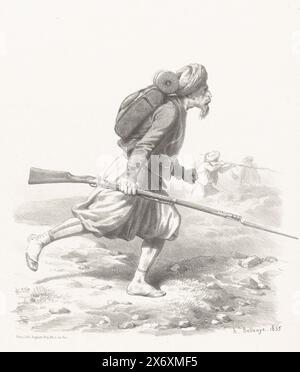 Running zoeaaf, sujets de genre No. 11 (titre sur objet), École de dessin (titre de la série), L'école de dessin (titre de la série sur objet), estampe, imprimeur : Hippolyte Bellangé, (mentionné sur objet), imprimeur : Auguste Bry, (mentionné sur objet), Paris, 1855, papier, hauteur, 318 mm × largeur, 244 mm Banque D'Images