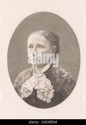 Portrait d'une femme inconnue, peut-être MRS Boulez, estampe, imprimeur : Auguste danse, (signé par l'artiste), 1882, papier, gravure, hauteur, 317 mm × largeur, 238 mm Banque D'Images