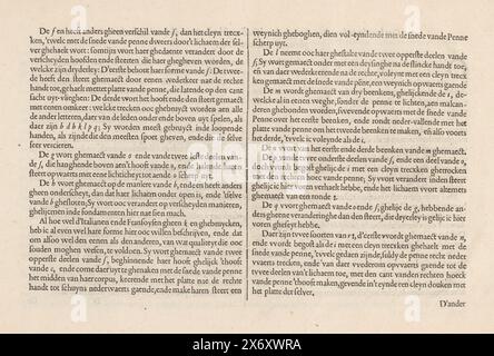 Description de l'écriture de la lettre italienne (suite), Cort message et les instructions comment d'Italiaensche Letteren devrait être ghemaect chacun en particulier, miroir de l'écriture Konste (titre de la série), Folio D1v avec la suite de l'instruction comment écrire la lettre italienne doit être écrit. Le magazine fait partie d'un album., feuille de texte, Jan van de Velde (I), éditeur : Cornelis Claesz., Amsterdam, 1608, papier, typographie, hauteur, 260 mm × largeur, 370 mm Banque D'Images