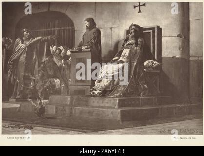Reproduction du tableau 'le Pape formose' de Jean-Paul Laurens, le Pape formose (titre sur objet), tirage photomécanique, Goupil & Cie., (mentionné sur objet), Goupil & Cie., (mentionné sur l'objet), après peinture par : Jean Paul Laurens, (mentionné sur l'objet), Paris, 1870 - 1884, papier, hauteur, 161 mm × largeur, 244 mm, hauteur, 268 mm × largeur, 324 mm Banque D'Images