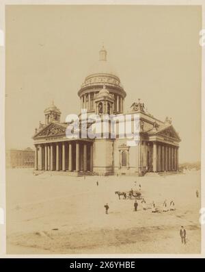 Saint Isaac's Cathedral in préparé Petersburg, composé Isaac's Cathedral, composé Petersburg (title on object), Photograph, Anonymous, Sint-Petersburg, 1855 - 1858, papier, impression albumen, hauteur, 445 mm × largeur, 350 mm Banque D'Images