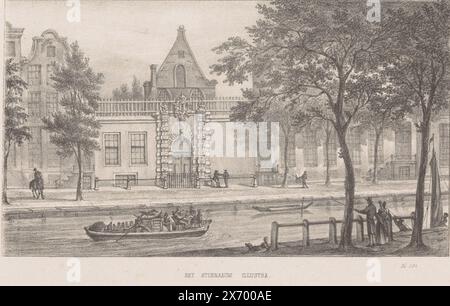 Vue de l'Athenaeum Illustre dans l'Agnietenkapel sur le Oudezijds Voorburgwal à Amsterdam, l'Anthenaeum Illustre (titre sur objet), estampe, imprimeur : anonyme, après dessin de : Johannes Jacobus Antonius Hilverdink, (possiblement), éditeur : Gebroeders Diederichs, Amsterdam, 1844, papier, hauteur, 148 mm × largeur, 231 mm Banque D'Images