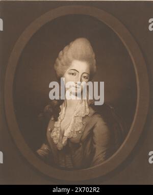 Portrait de Madame du Barry, estampe, imprimeur : Thomas Watson, (mentionné sur l'objet), après peinture par : François Hubert Drouais, (mentionné sur l'objet), éditeur : Walter Shropshire, (mentionné sur l'objet), Londres, mai-1771, papier, hauteur, 387 mm × largeur, 281 mm Banque D'Images