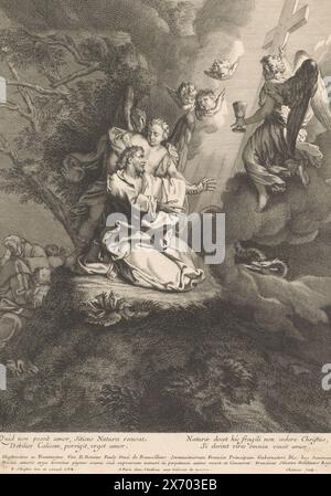 Christ dans le jardin de Gethsémani, estampe, imprimeur : Nicolas Chasteau, (mentionné sur l'objet), après conception par : Charles François Silvestre, (mentionné sur l'objet), éditeur : Charles François Silvestre, (mentionné sur l'objet), imprimeur : Paris, après conception par : France, éditeur : France, France, 1690 - 1738, papier, gravure, gravure, hauteur, 332 mm × largeur, 237 mm Banque D'Images