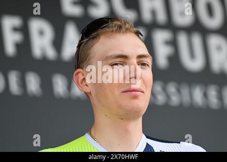 Eschborn, Allemagne. 01 mai 2024. Cyclisme : UCI WorldTour - Eschborn-Frankfurt, hommes. Georg Zimmermann d'Allemagne de Team Intermarché-Wanty participe à la présentation des coureurs. Crédit : Arne Dedert/dpa/Alamy Live News Banque D'Images