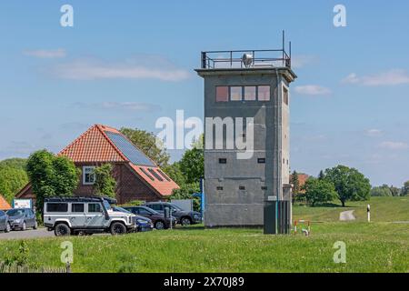 Ancienne tour de guet, Neu Bleckede, Bleckede, basse-Saxe, Allemagne Banque D'Images