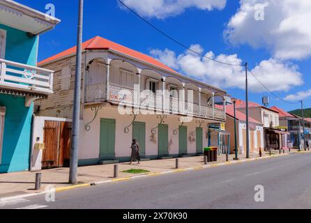 Rue de la République à Marigot, Saint Martin Banque D'Images
