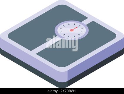 Illustration vibrante et moderne de l'échelle isométrique de salle de bain avec la conception vectorielle 3D colorée isolée sur fond blanc, parfaite pour le poids, la santé, le bien-être et les concepts de remise en forme Illustration de Vecteur