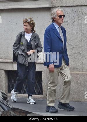 Milan, . 14 mai 2024. 14/05/2024 Milan Ph. Paolo Della Bella L'entrepreneur Luca Cordero di Montezemolo avec un ami, lors de la promenade dans la via Monte Napoleone et une pause de Cova. Crédit exclusif : Agence photo indépendante/Alamy Live News Banque D'Images