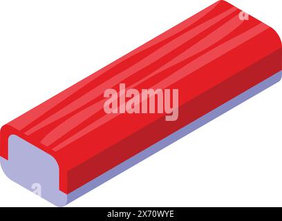 illustration isométrique 3d d'un bâton de sceau de cire rouge brillant Illustration de Vecteur