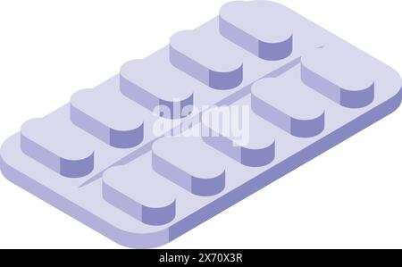 illustration isométrique 3d d'un emballage blister de médicament, idéal pour les thèmes de la santé Illustration de Vecteur