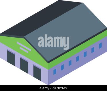 Vecteur isométrique vibrant d'un entrepôt moderne, parfait pour la logistique et les graphiques de stockage Illustration de Vecteur