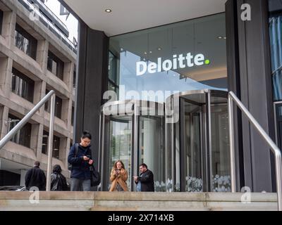 Bureaux de Deloitte dans le centre de Londres, Deloitte est l'un des quatre grands cabinets comptables, également connu sous le nom de Deloitte touche Tohmatsu Limited. Banque D'Images