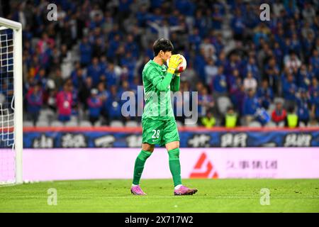 Shanghai Shenhua Football Club a battu Qingdao Hainiu Football Club avec 2-0 au douzième tour de la Super League chinoise (CSL) 2024 à Shanghai, Banque D'Images