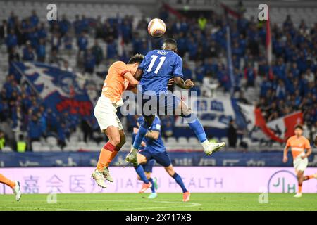 Shanghai Shenhua Football Club a battu Qingdao Hainiu Football Club avec 2-0 au douzième tour de la Super League chinoise (CSL) 2024 à Shanghai, Banque D'Images