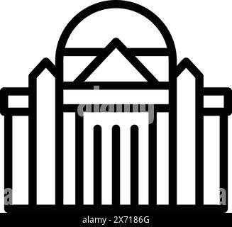 Vecteur de contour d'icône de la cathédrale de Kazan. Patrimoine religieux de Saint-Pétersbourg. Célèbre église Illustration de Vecteur