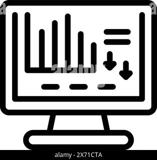 Vecteur de contour d'icône de répartition du marché des affaires. Échec économique. Échec de l'idée de démarrage Illustration de Vecteur