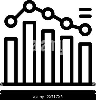 Vecteur de contour d'icône de démarrage en faillite. Crise financière. Diminution du développement des affaires Illustration de Vecteur
