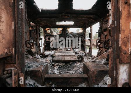 Matériel militaire russe détruit à Kharkiv Banque D'Images