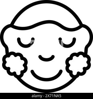Dessin simpliste en noir et blanc d'un visage de clown souriant adapté à divers modèles Illustration de Vecteur