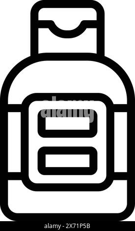 Illustration vectorielle dans un style d'art au trait représentant une bouteille délimitée, idéale pour les icônes et les conceptions minimalistes Illustration de Vecteur