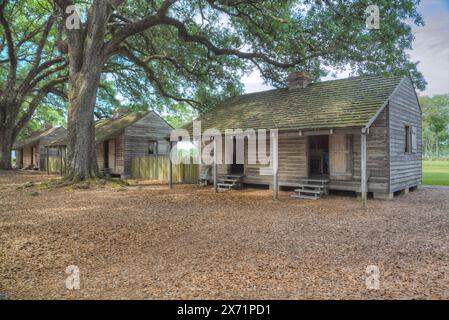 Esclaves, la plantation d'Oak Alley, construit 1830, près de St James, Louisiane, Etats-Unis Banque D'Images