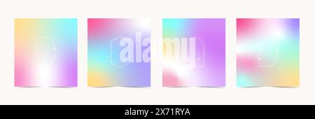 Texture hologramme. Fond nacré. Dégradé abstrait. Brochure rétro futuriste. Dégradé de néon violet. Effet métal. Fluide numérique. Feuille de chrome Illustration de Vecteur