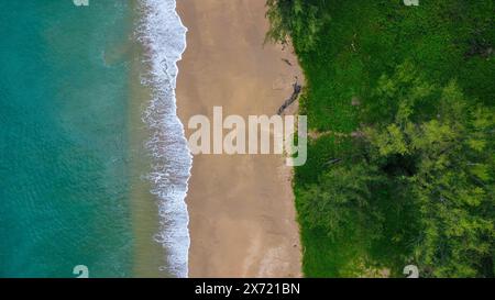 Plage solitaire en Thaïlande vue d'en haut Banque D'Images