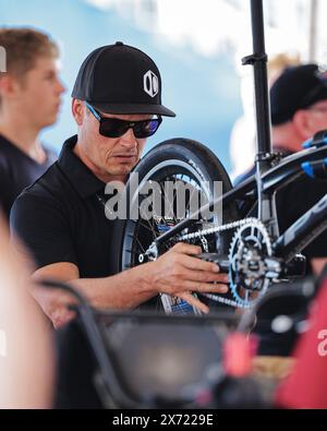 Rock Hill, États-Unis. 16 mai 2024. Photo Alex Whitehead/SWpix.com - 16/05/2024 - cyclisme - Championnats du monde UCI BMX Racing 2024 - Rock Hill, Caroline du Sud, États-Unis - mécanique crédit : SWpix/Alamy Live News Banque D'Images